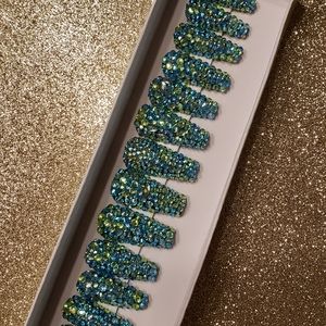 NOVA NAILS | "PEACOCK" LONG COFFIN